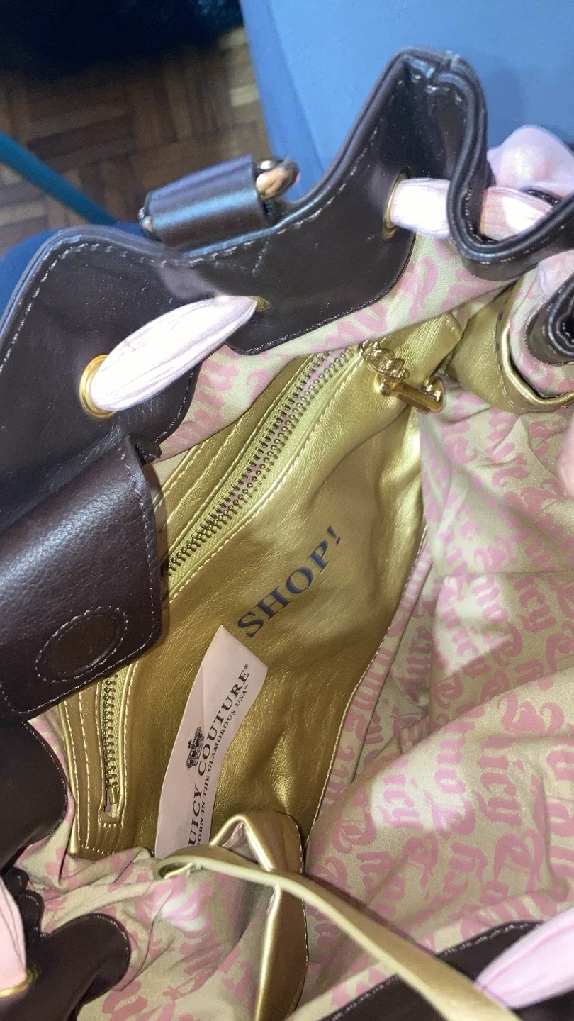 Juicy Couture Pink Velour Drawstring Bucket Bag image indicator(7)