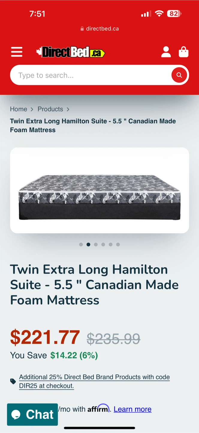 Twin Extra Long Hamilton Suite Mattress - 5.5" - photo 2