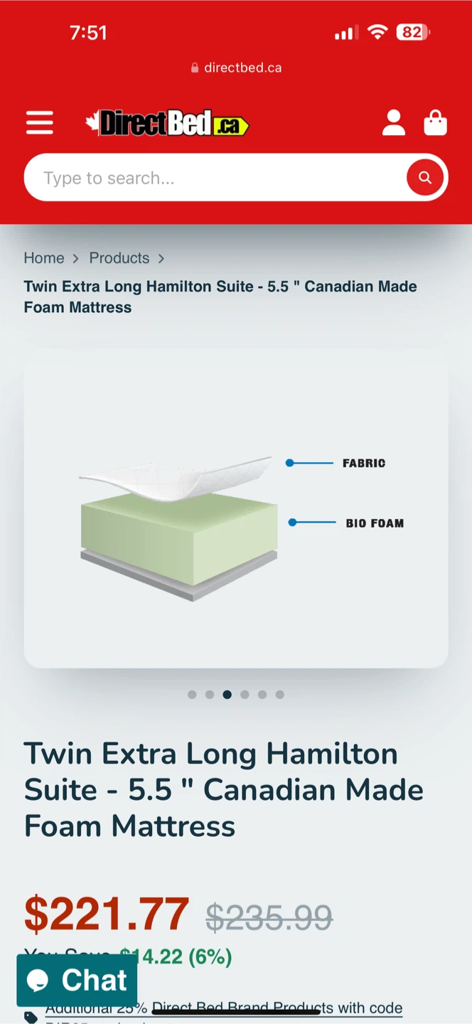 Twin Extra Long Hamilton Suite Mattress - 5.5" - photo 3