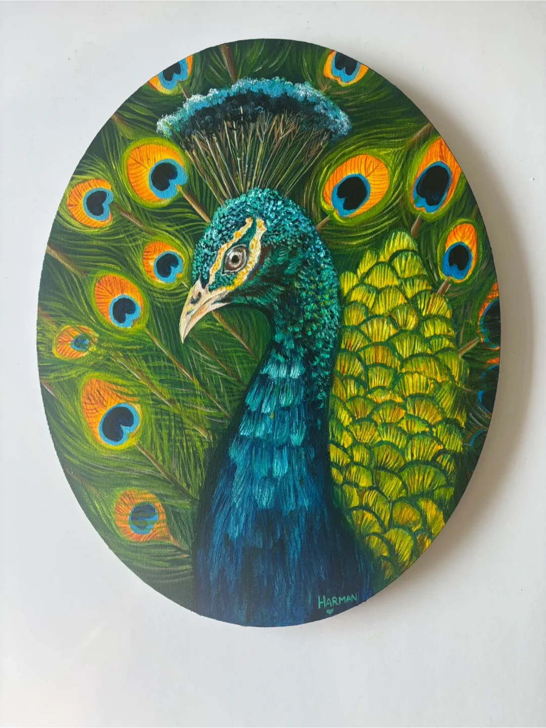 Original Peacock Acrylic painting thumbnail