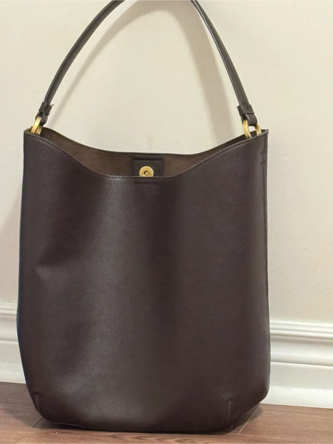 Zara Brown Bucket Tote Bag thumbnail