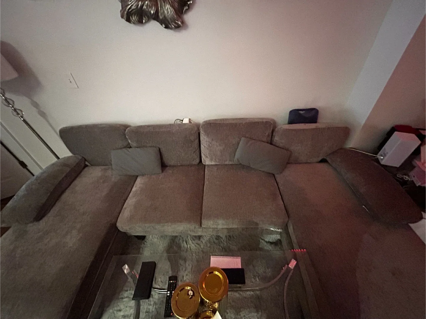 Large Sectional Sofa - gray- Brown image indicator(6)