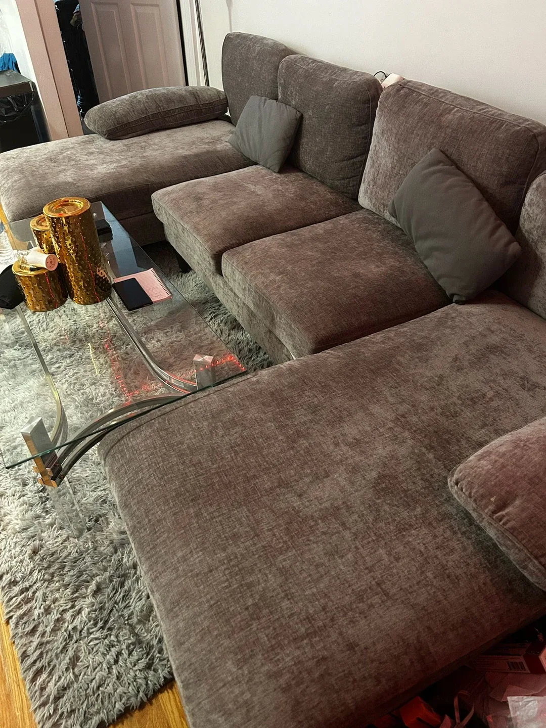Large Sectional Sofa - gray- Brown image indicator(2)