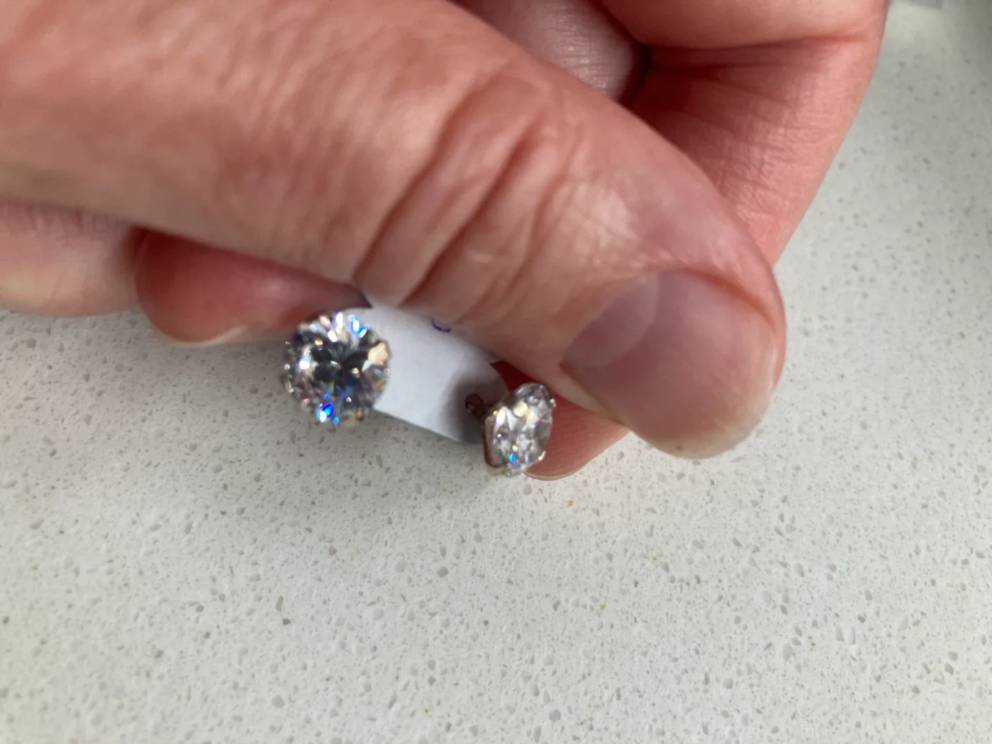 🥕2 Pair Crystal Stud Earrings — Blue + White image indicator(2)