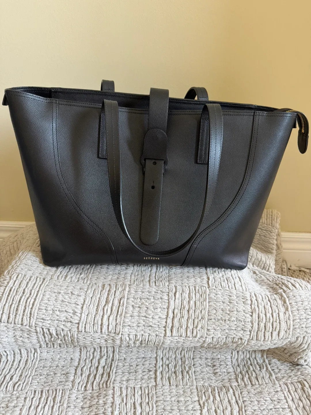 SENREVE Black Leather Tote Bag thumbnail