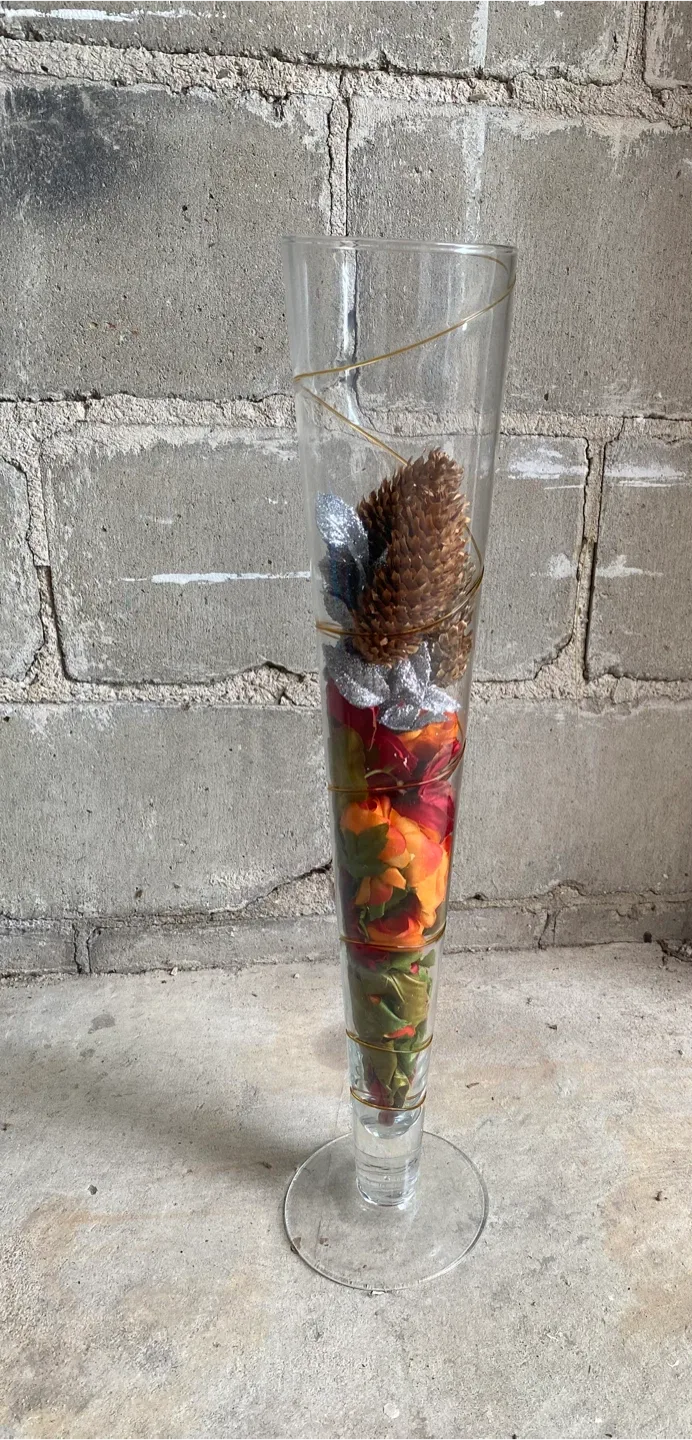 Tall Decorative Glass Vase with Fillings thumbnail