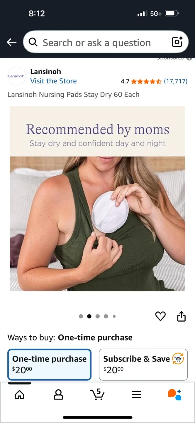 Lansinoh Stay Dry Nursing Pads - 60 Count image indicator(2)