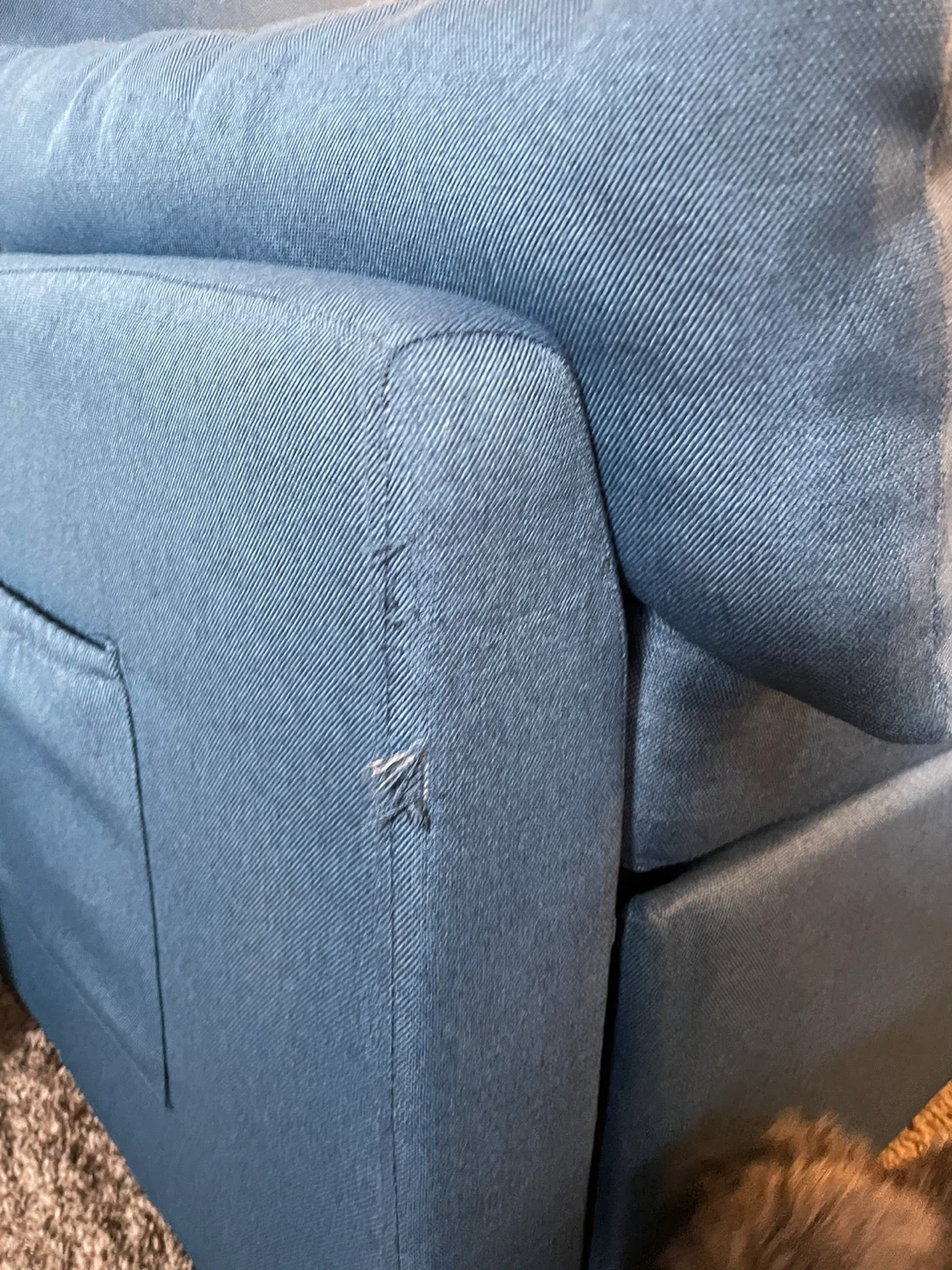 Blue Sleeper Sofa with Storage - photo 5