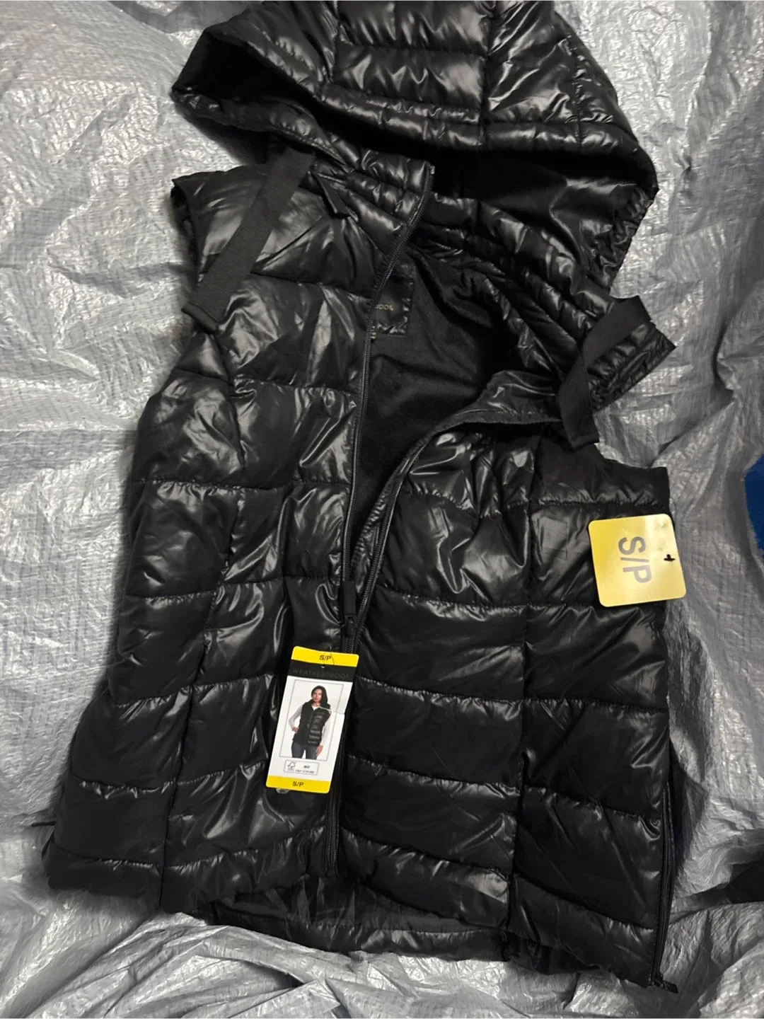 New Weatherproof Black Puffer Vest - Size S/P thumbnail