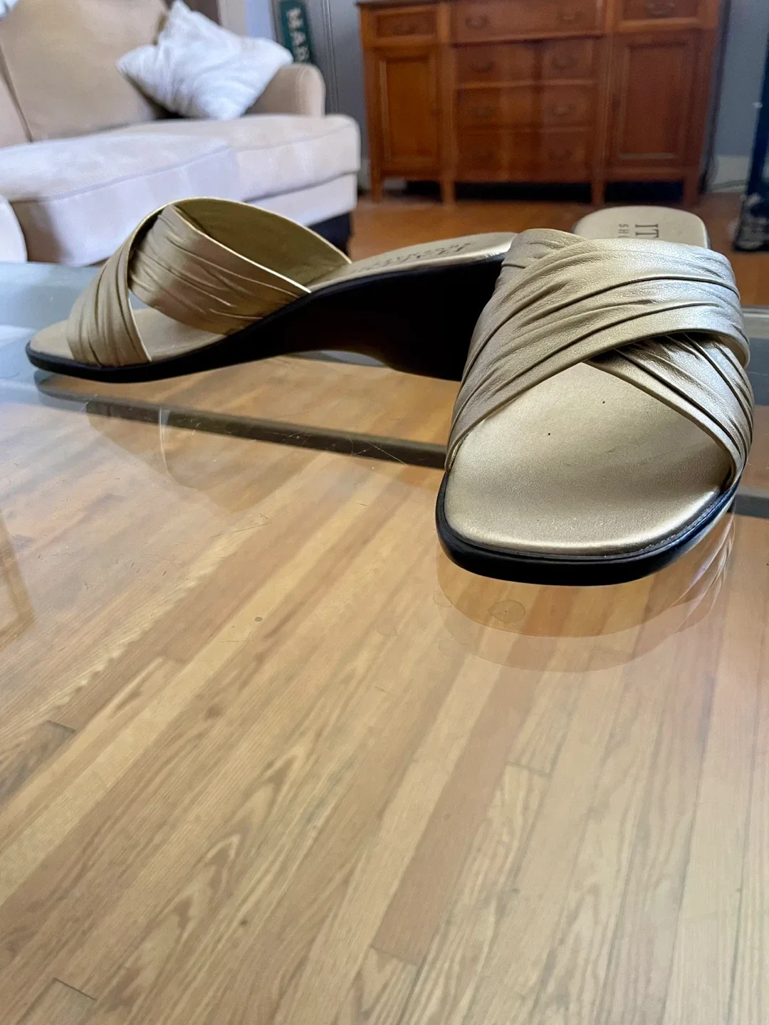 Italian Shoemakers Gold Sandals - Size 6 thumbnail