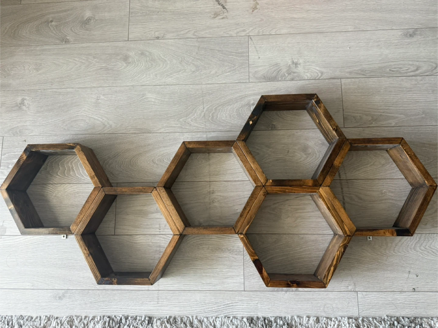 Wooden Hexagon Shelf