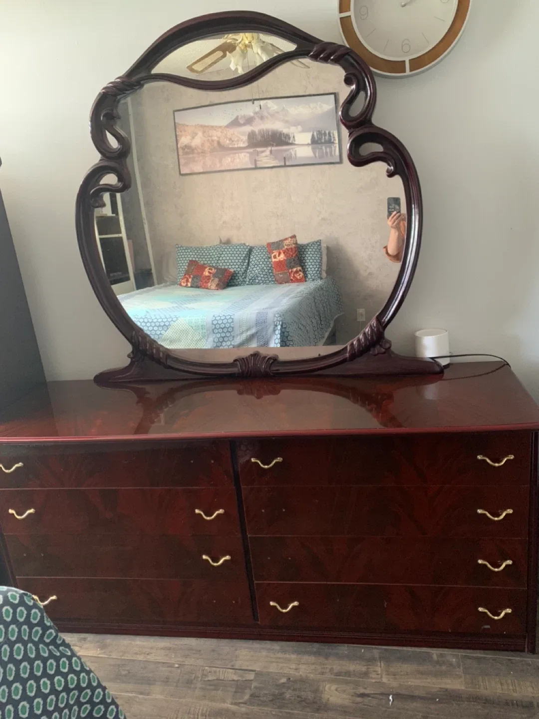 Antique Vanity Dresser with Mirror thumbnail