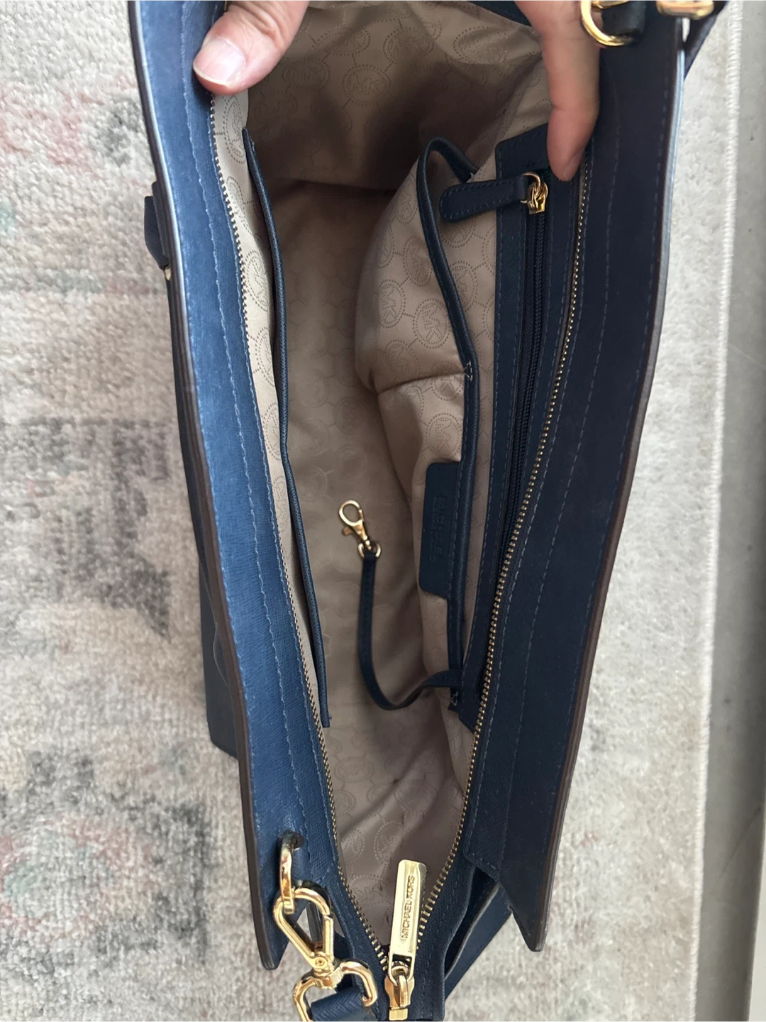 Michael Kors Navy Blue Satchel - photo 2