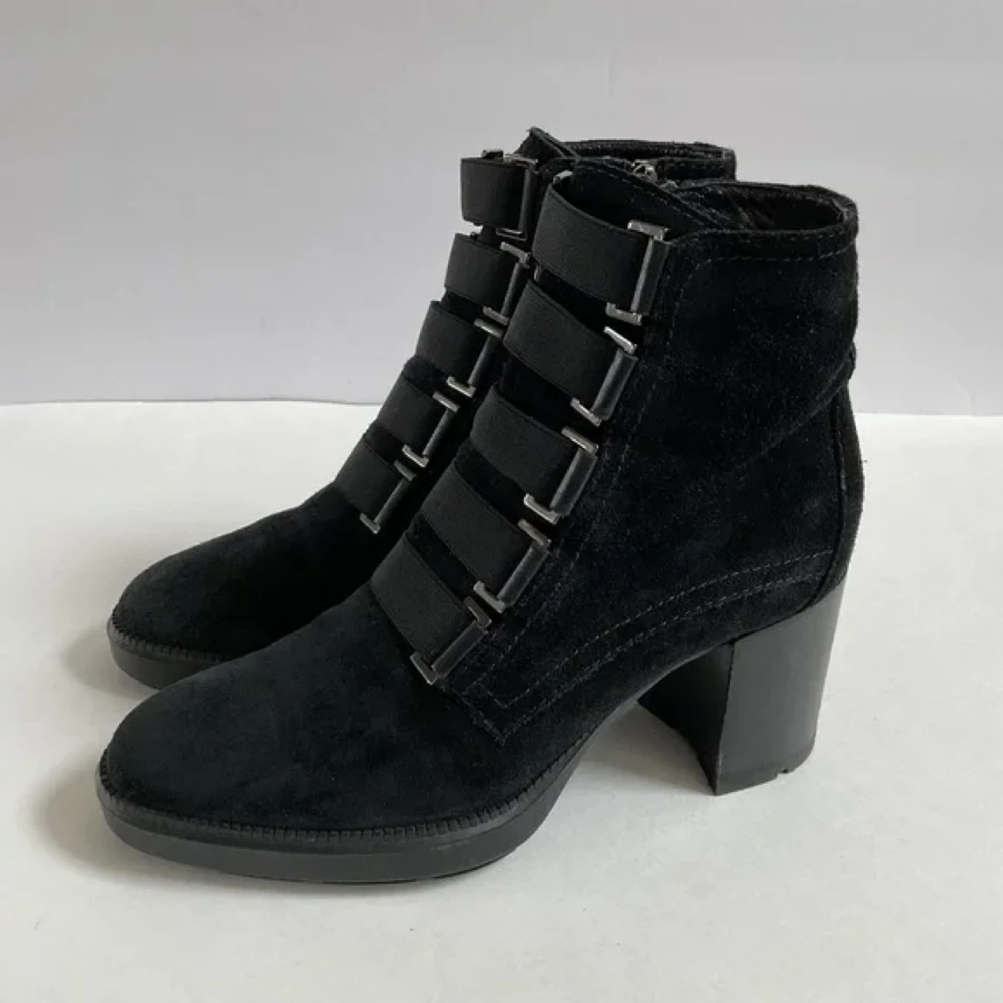 Aquatalia Black Suede Ankle Boots Size 7.5 - photo 2