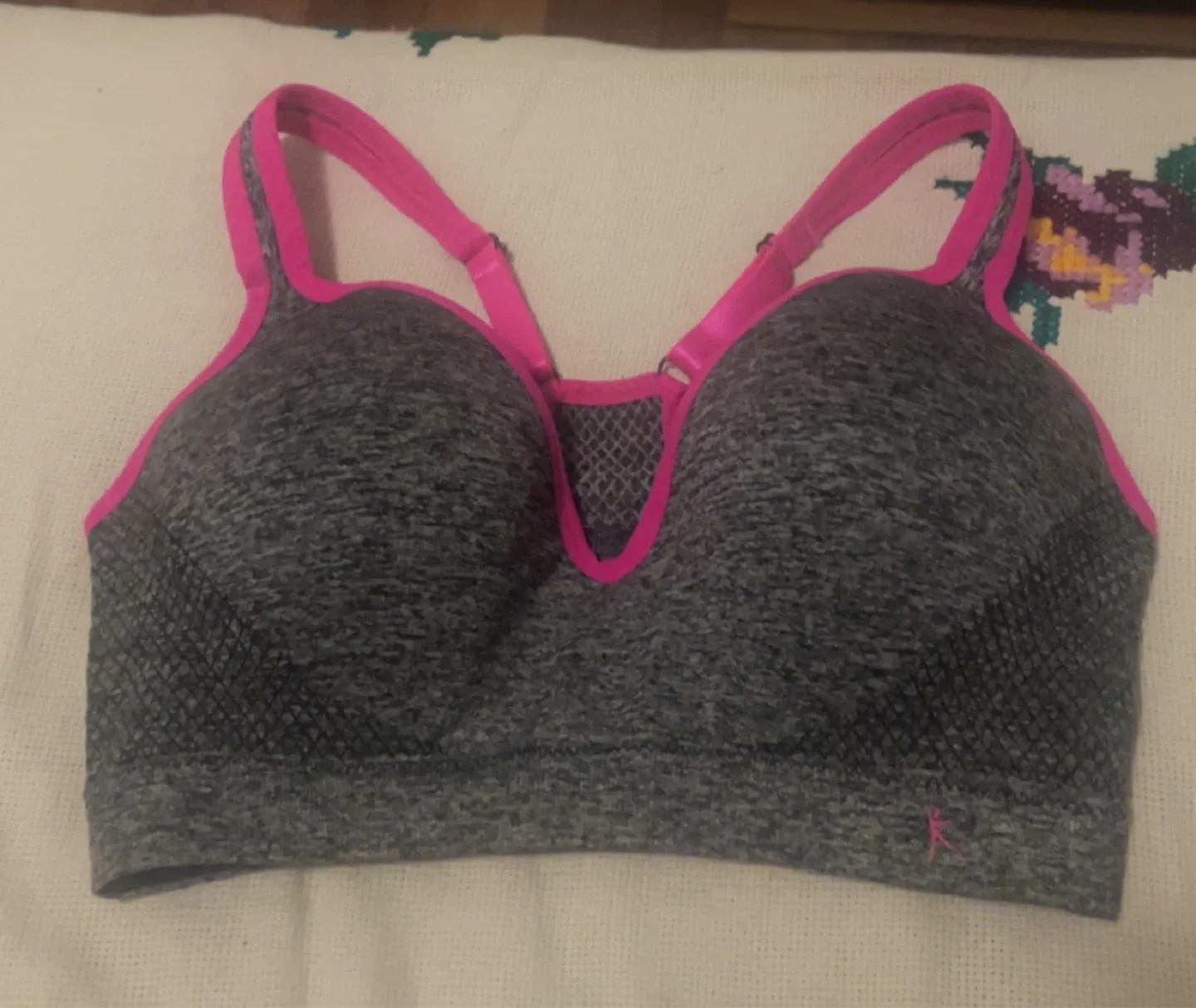 Danskin Now 38C Sports Bra - Grey & Pink thumbnail