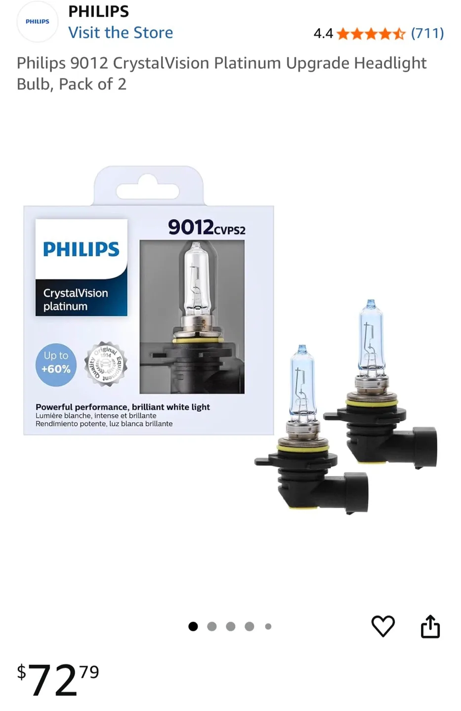 Philips 9012 CrystalVision ultra Upgrade Headlight Bulb image indicator(3)