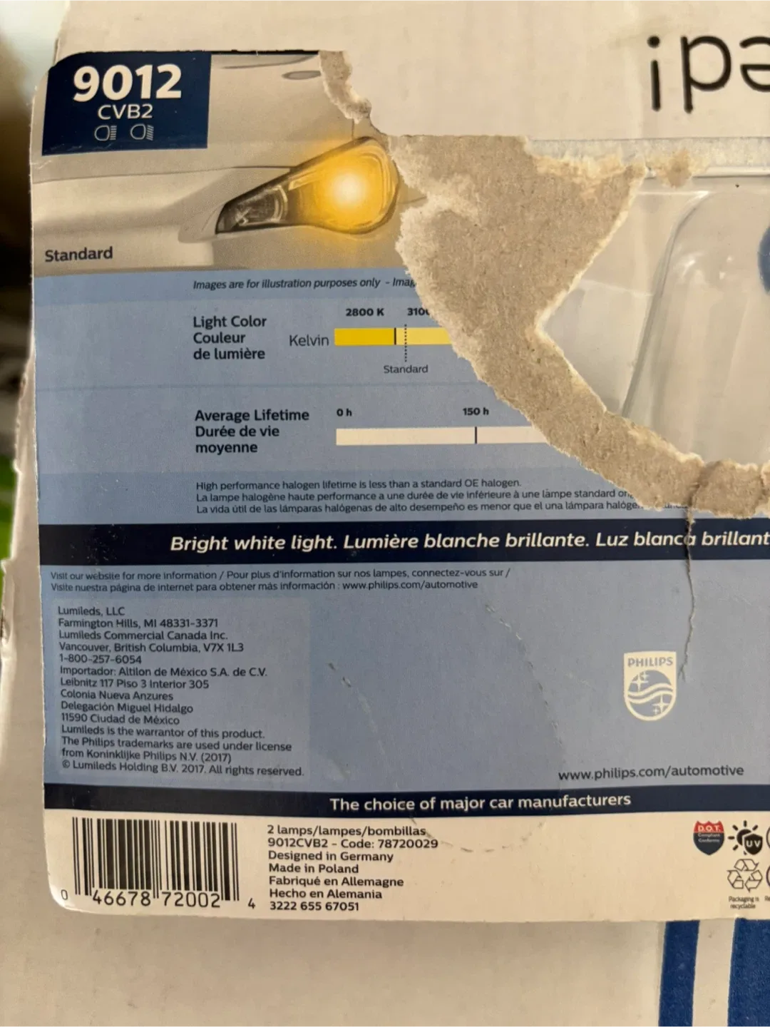 Philips 9012 CrystalVision ultra Upgrade Headlight Bulb image indicator(7)