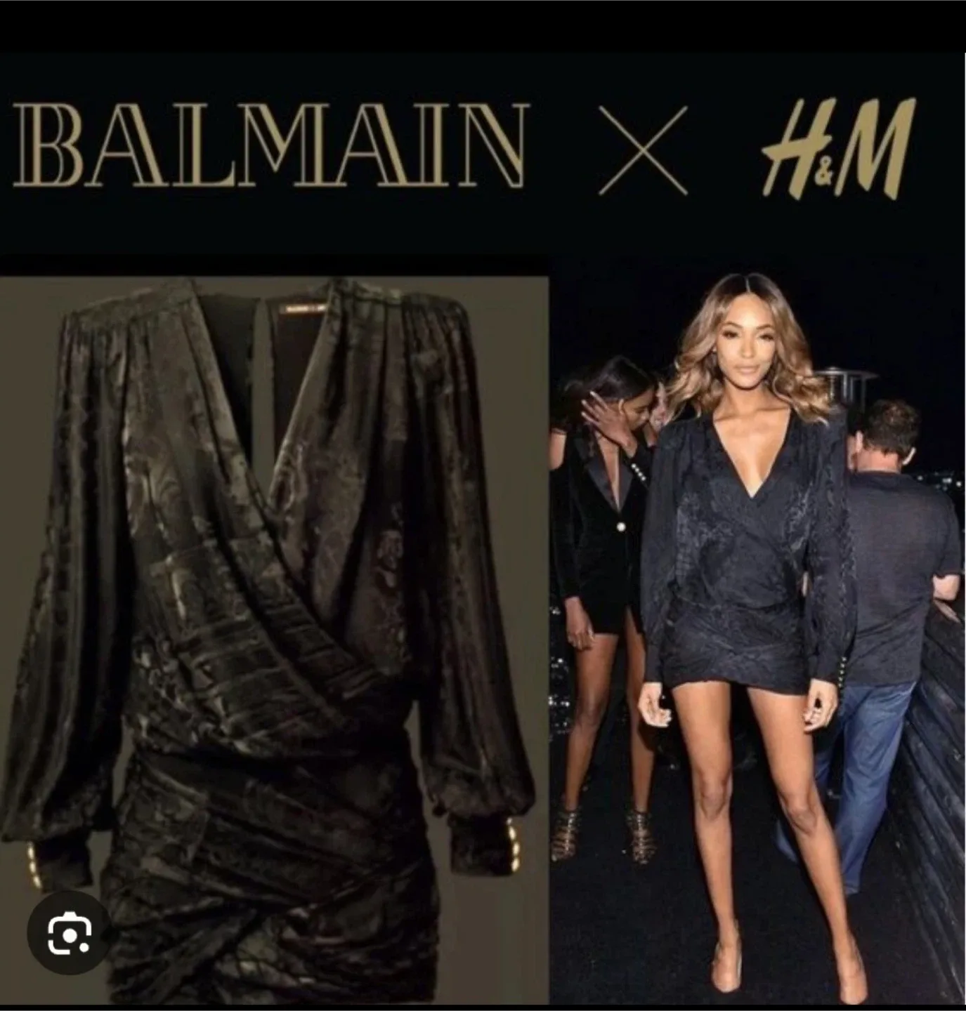 Balmain x H&M Black Mini Dress size 34 - XS jacquard image indicator(2)