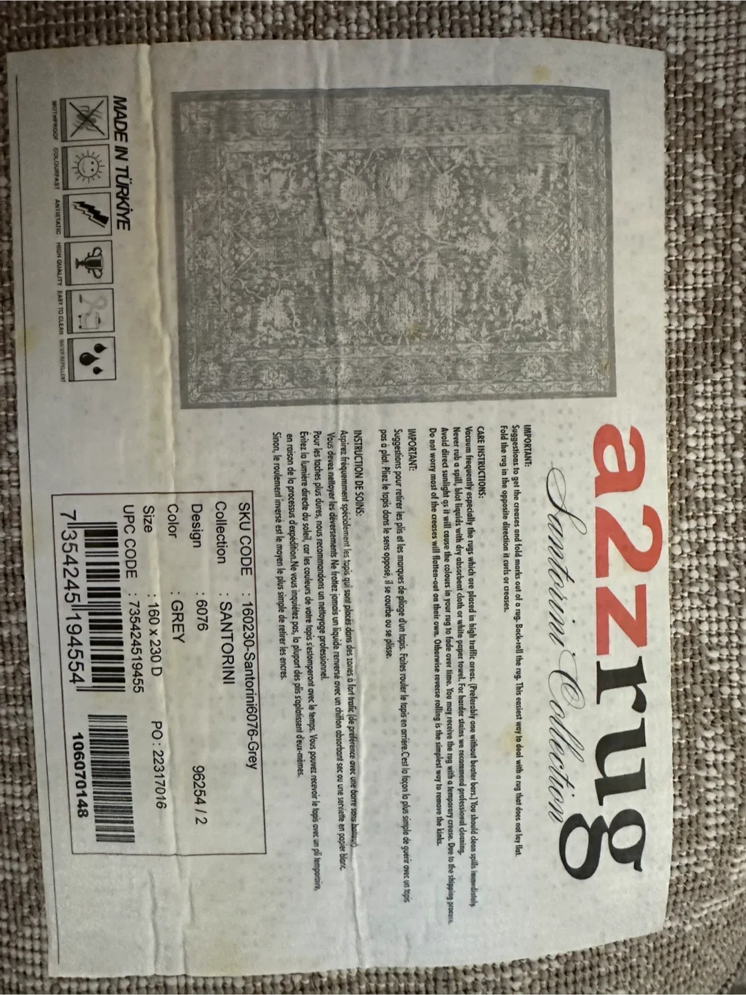 Brand New A2zrug Santorini Collection Grey Area Rug 160x230cm image indicator(2)