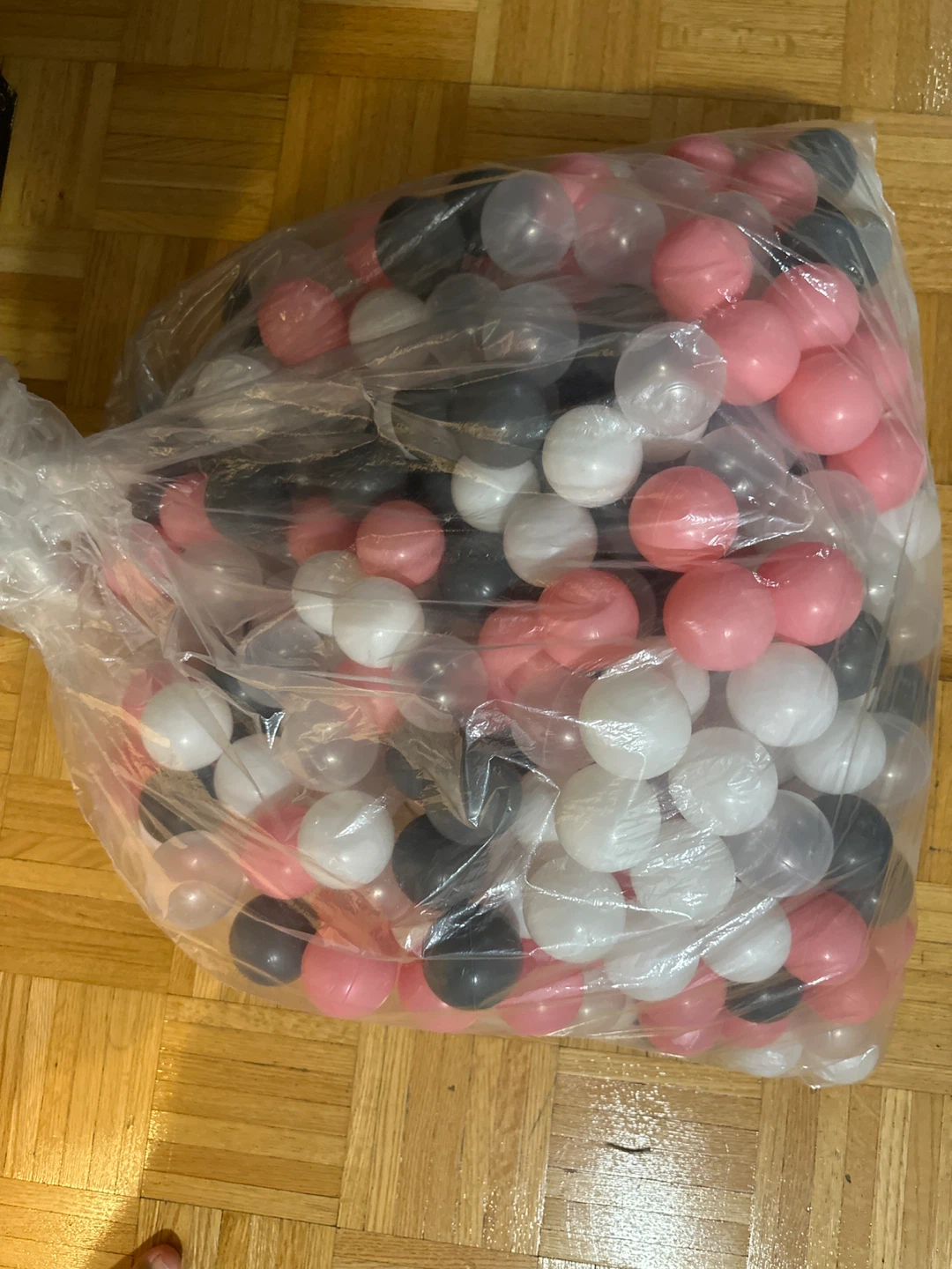 Gray Ball pit +350 balls set pink, white, gray and transparent - photo 2