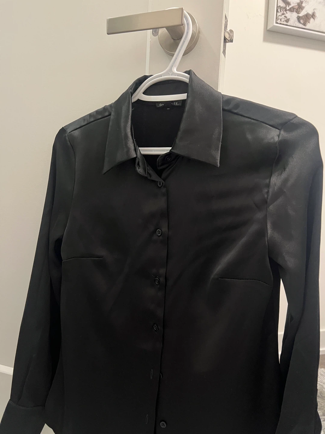 Silk Black Button-Up Shirt