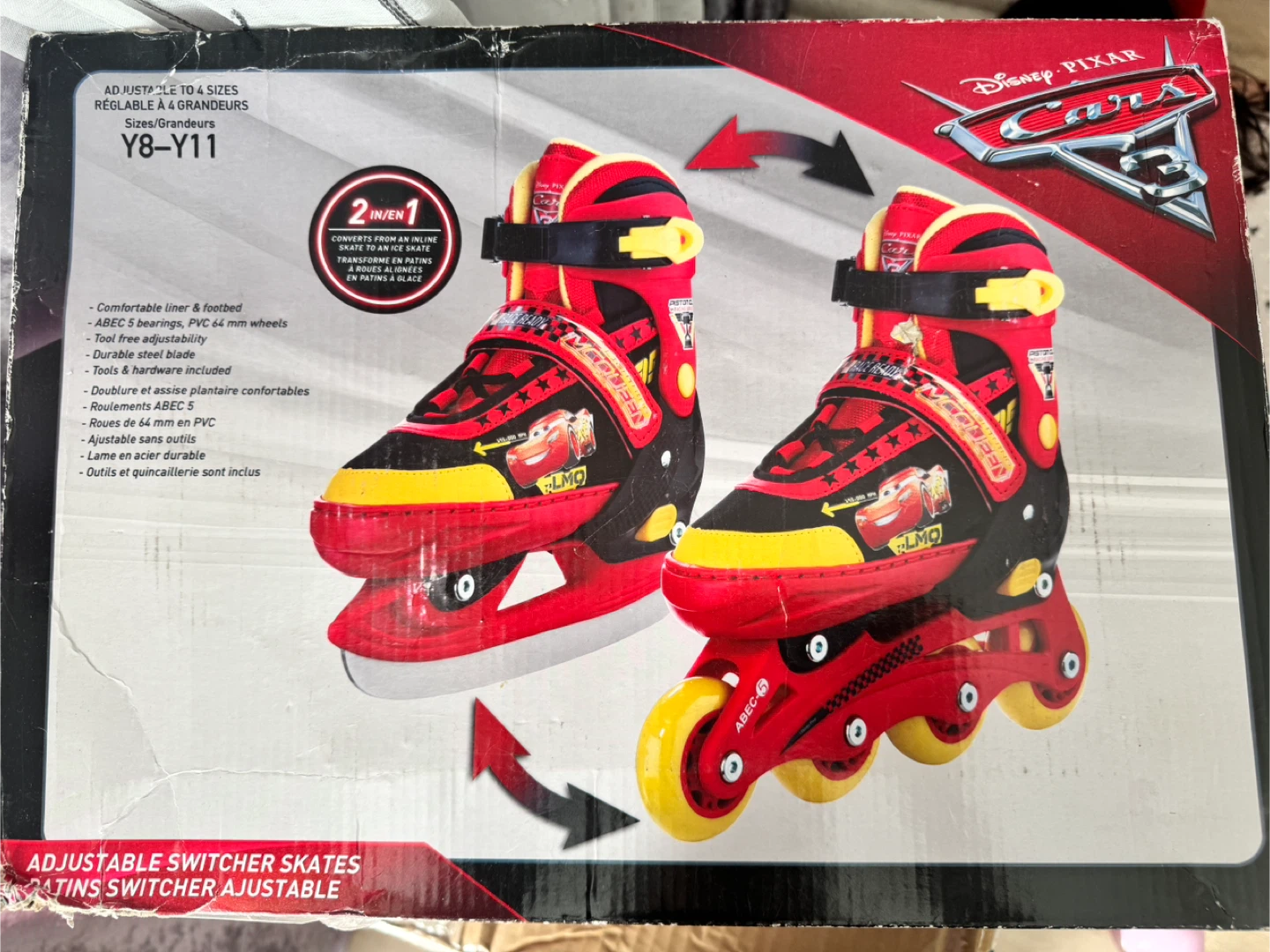 Disney Pixar Cars Adjustable 2-in-1 Skates Y8-Y11 - photo 3