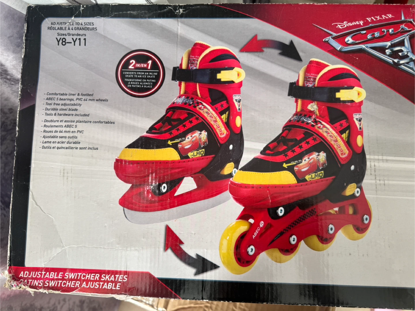 Disney Pixar Cars Adjustable 2-in-1 Skates Y8-Y11 - photo 5