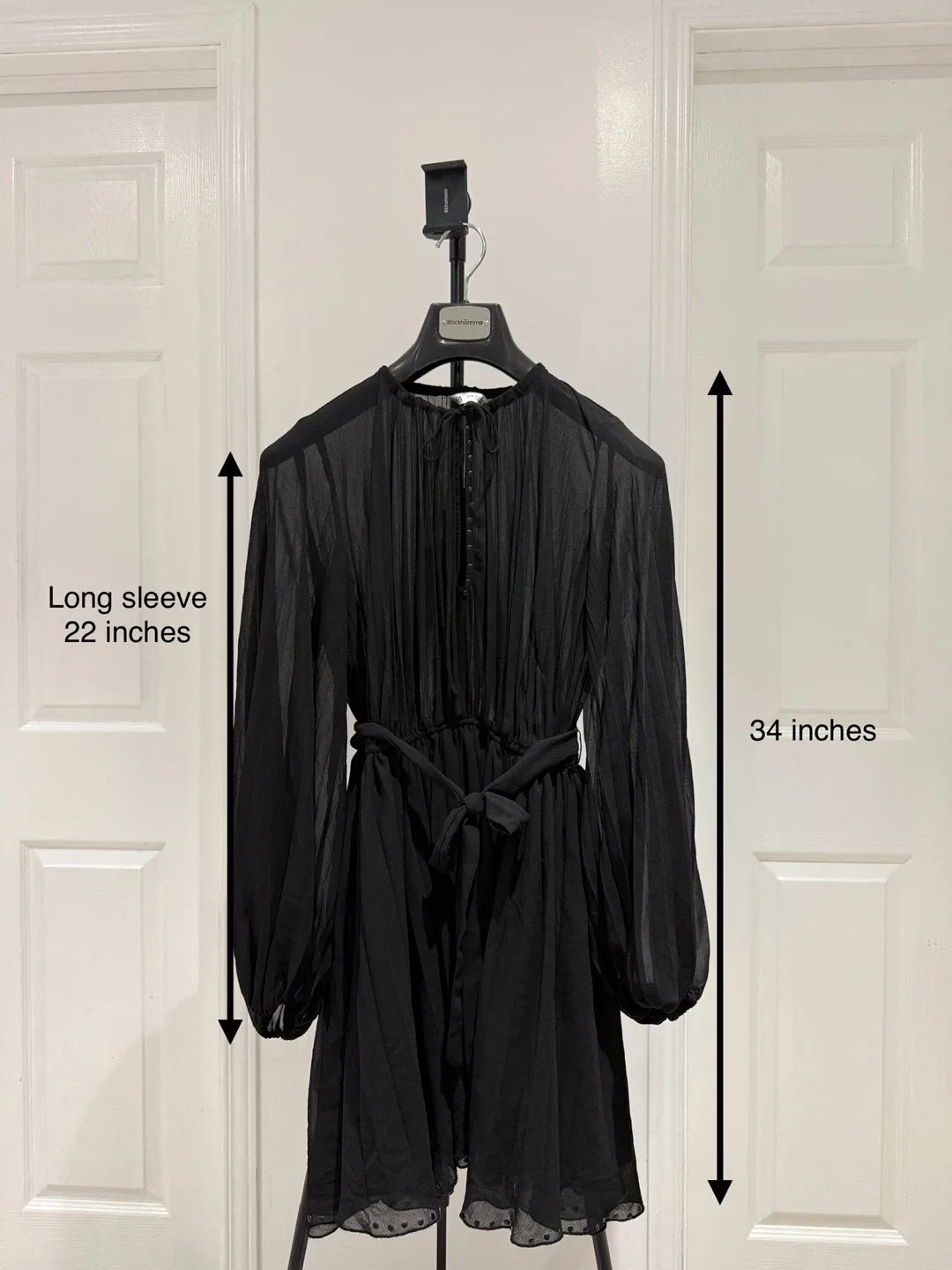 Zara XS Black Long Sleeve Dress thumbnail