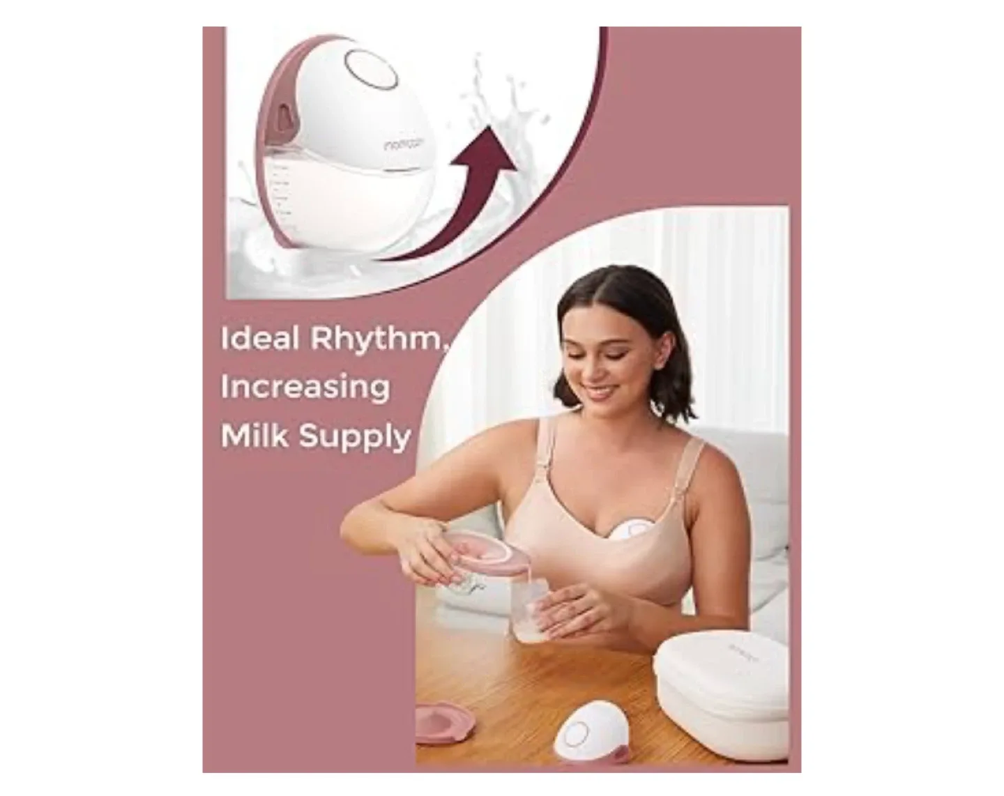New! Momcozy M6 Wearable Breast Pump - Cozy Red, 2 Count image indicator(5)