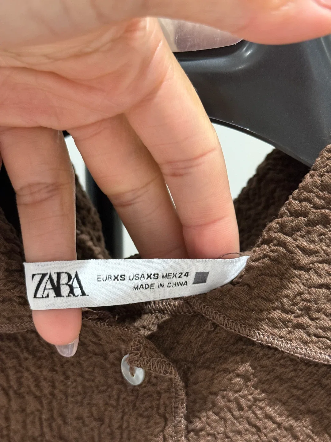 Zara Brown Textured Crop Top - Size XS image indicator(2)