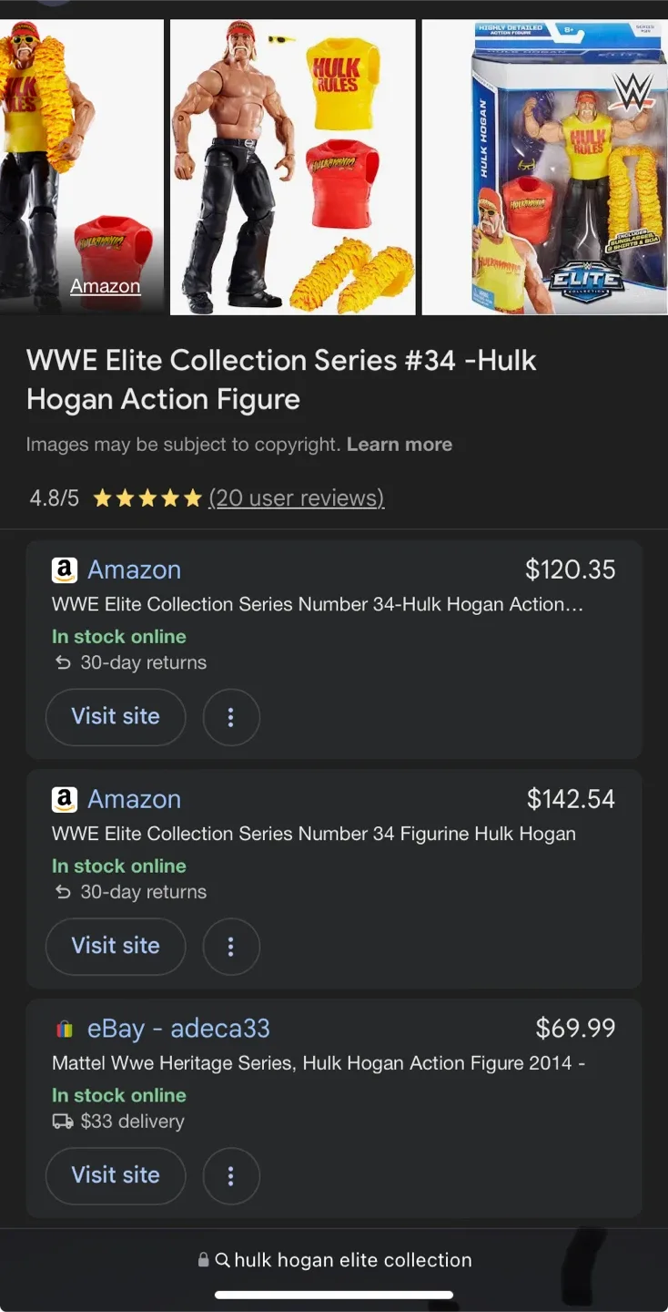 WWE: NEW Hulk Hogan Elite Collection Series #34 Action Figure image indicator(6)