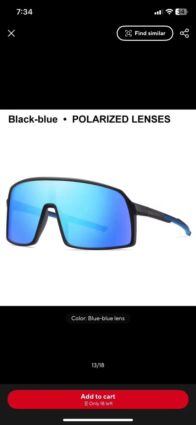 Sports Sunglasses uv 400- Black & Blue image indicator(2)
