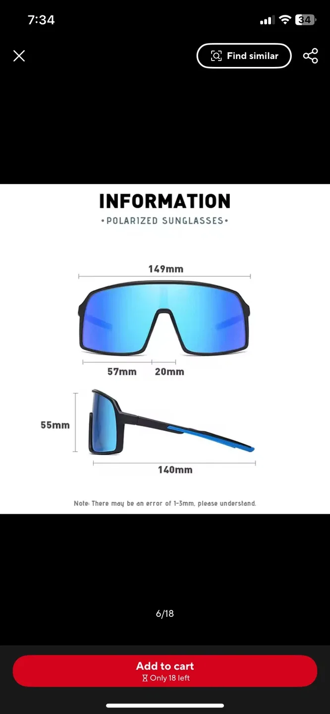 Sports Sunglasses uv 400- Black & Blue image indicator(3)