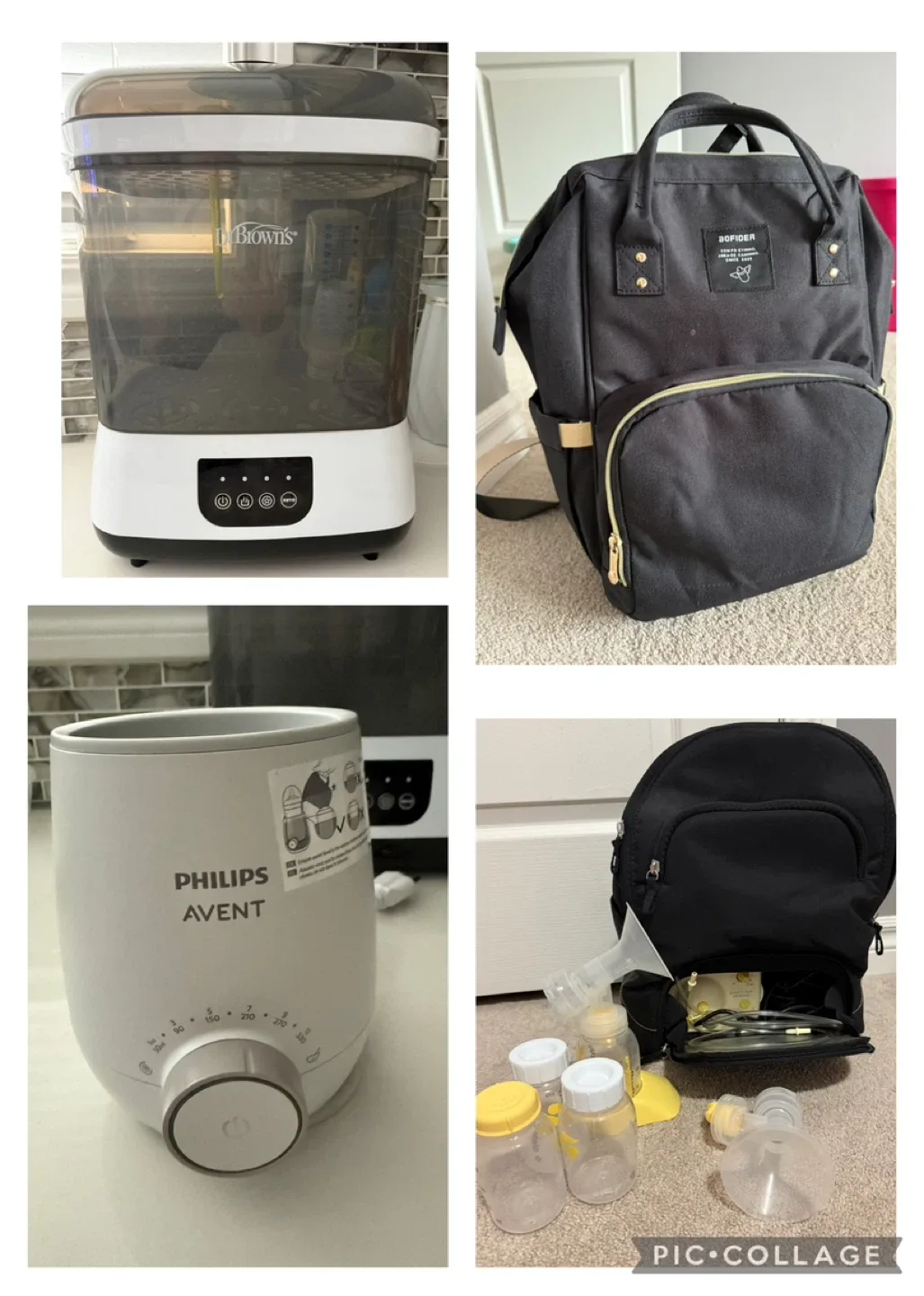 Dr. Brown's Sterilizer, Philips Avent Warmer & Backpack