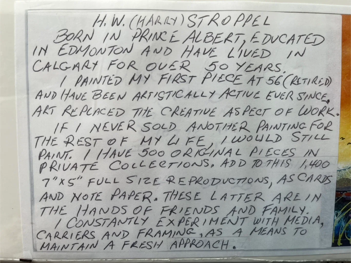 Art-H.W. (Harry) Stroppel (1933-2021) Watercolor Painting image indicator(5)