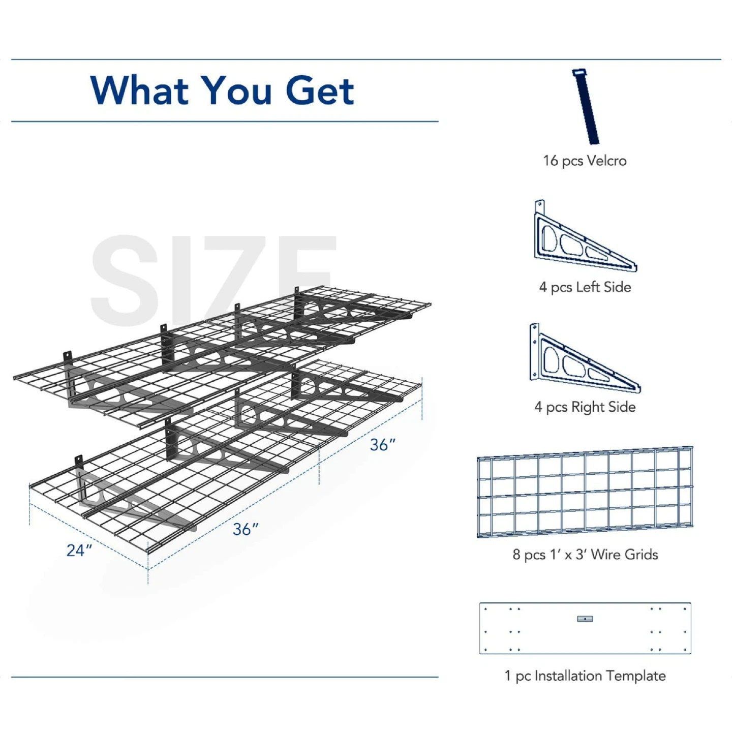 FLEXIMOUNTS 2-Pack 2x6ft Garage Shelving 24” - 72” Wall Shelf - photo 3