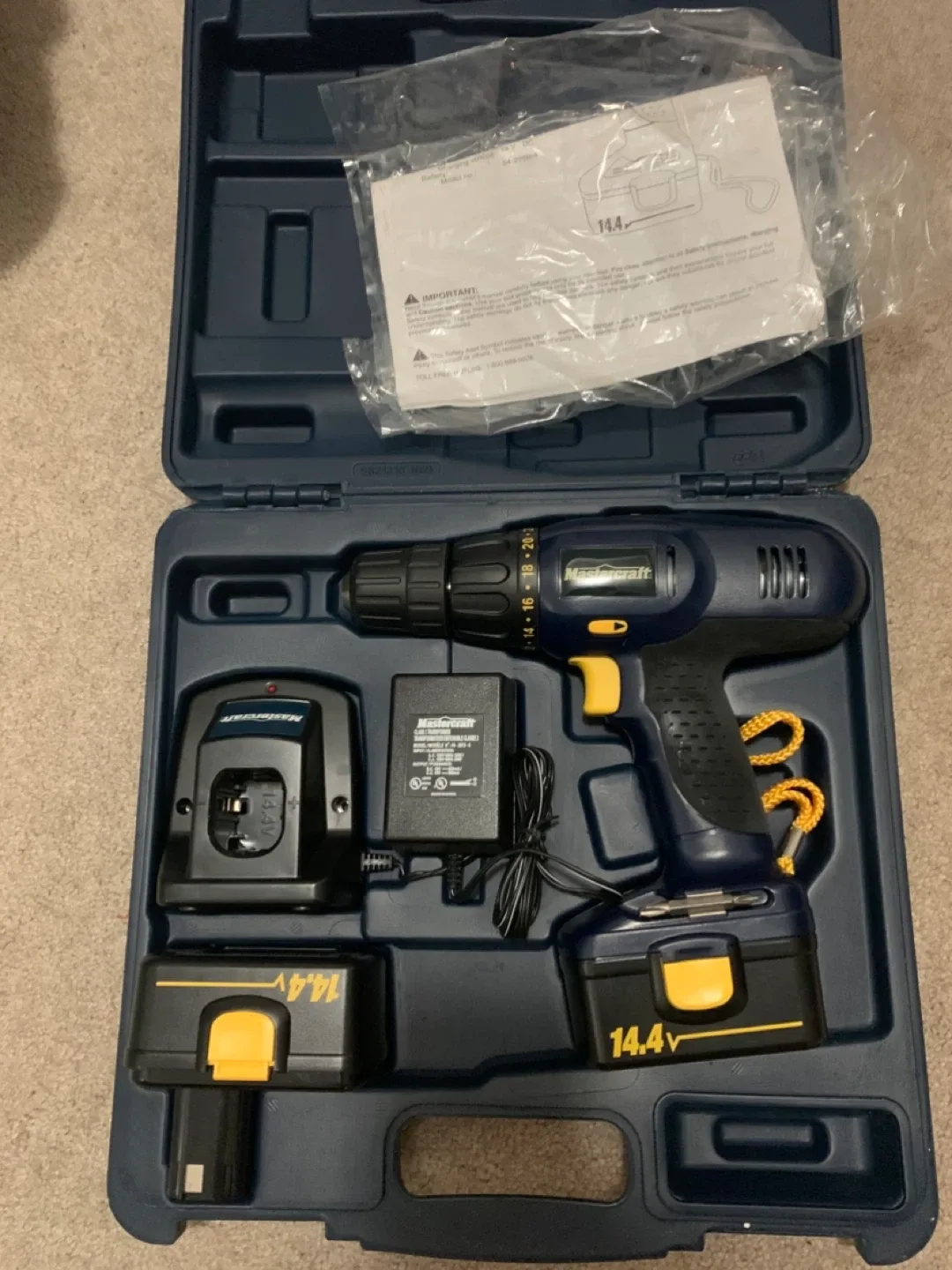 Mastercraft 14.4V Cordless Drill Kit