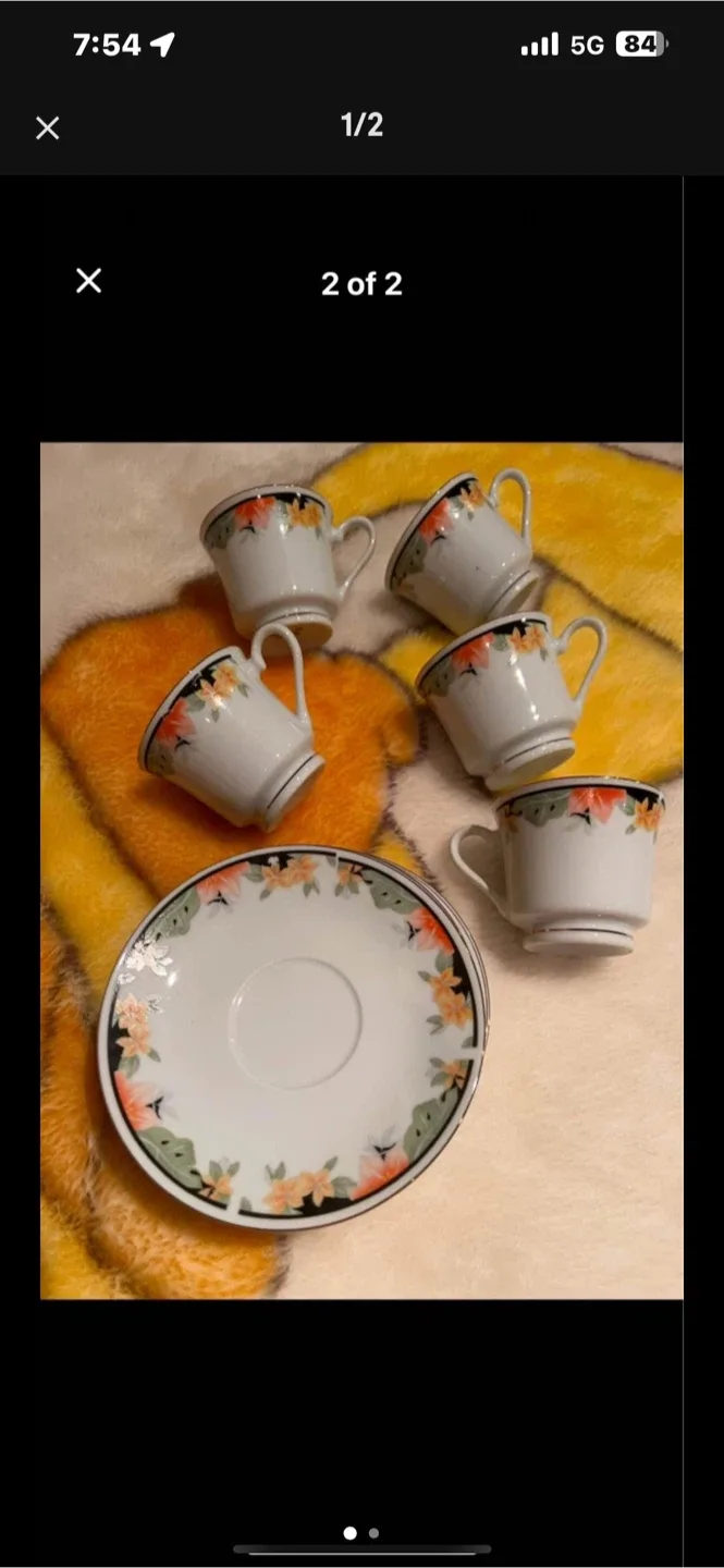Floral Tea Cup and Saucer Set espresso cups thumbnail