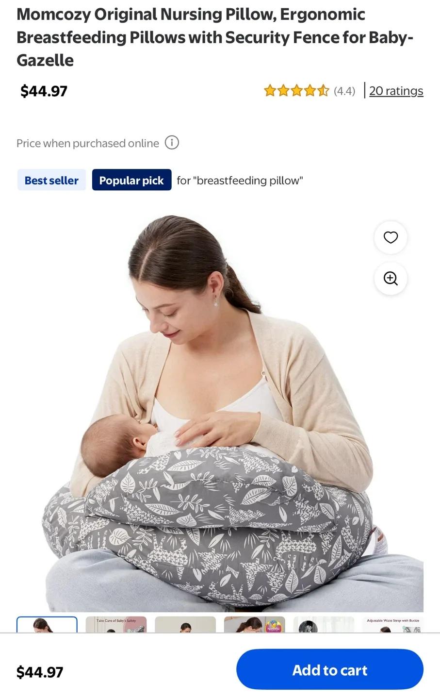 NEW Momcozy Nursing Pillow - Ergonomic Breastfeeding Pillow thumbnail