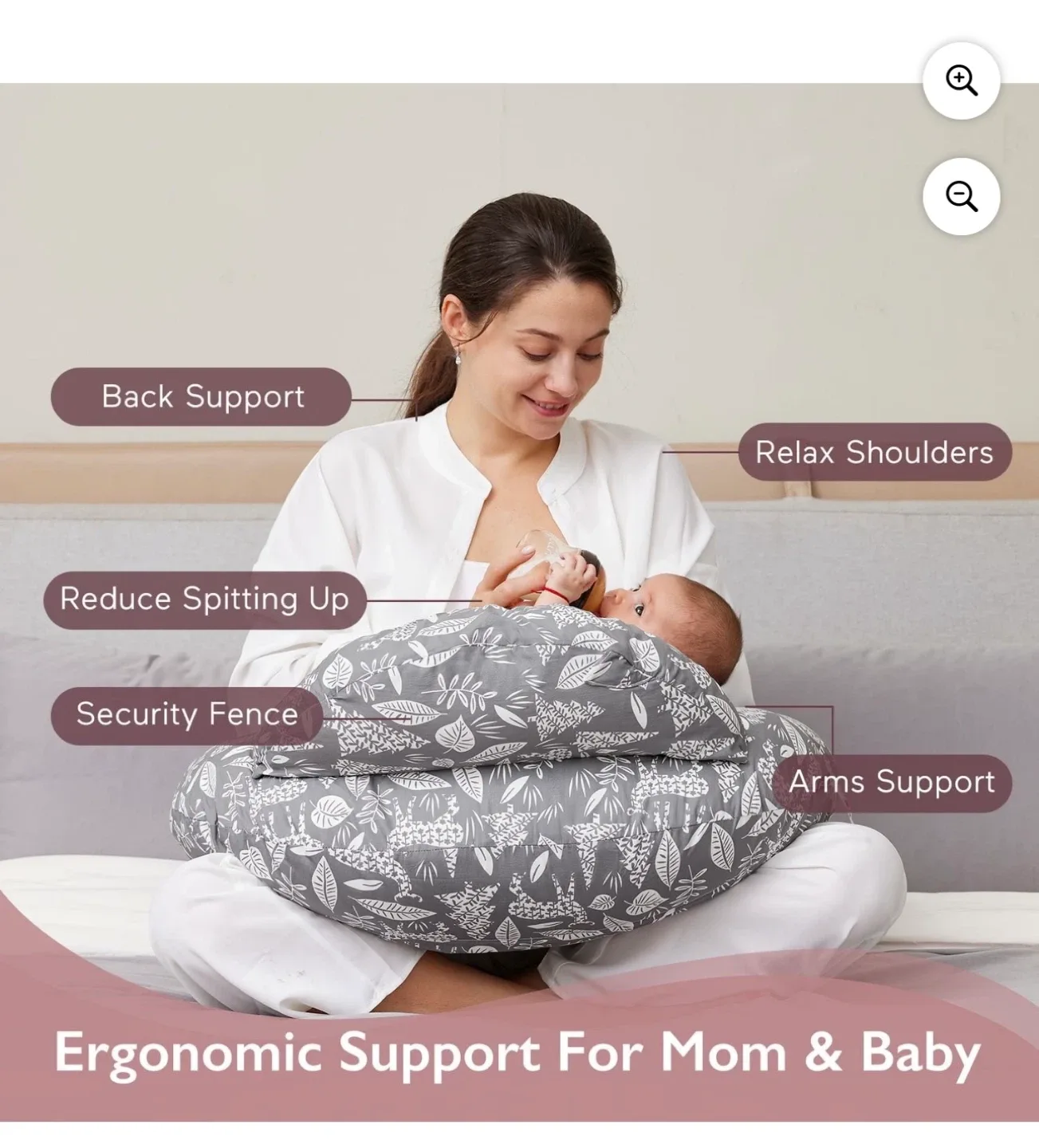 NEW Momcozy Nursing Pillow - Ergonomic Breastfeeding Pillow image indicator(4)