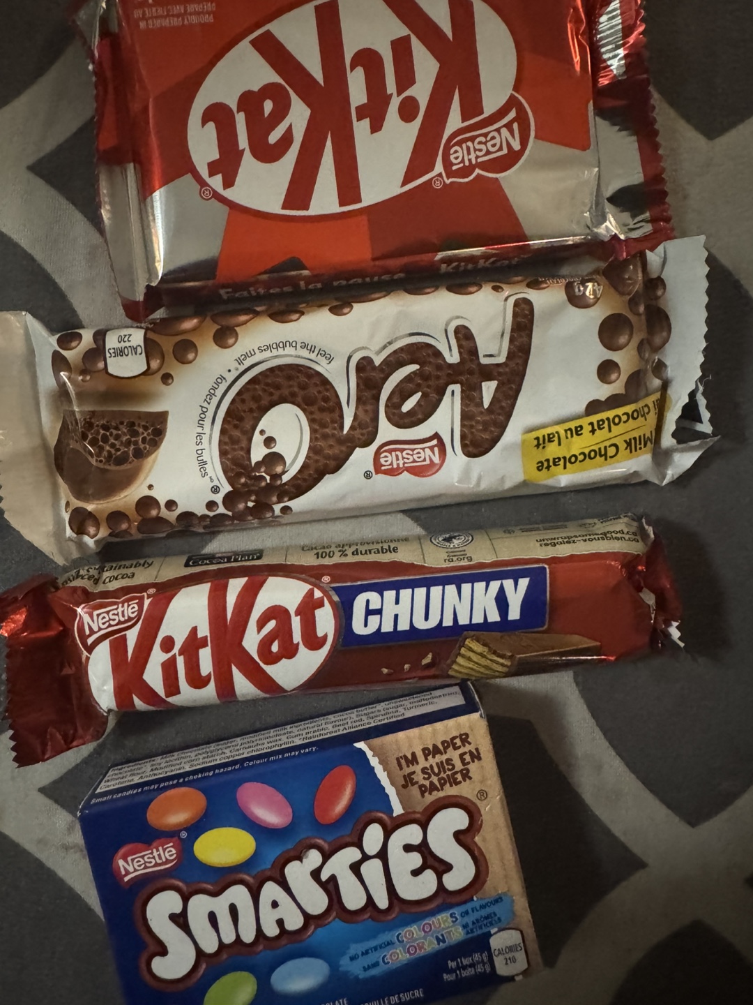 Nestlé Chocolate Bars - KitKat, Aero, Smarties