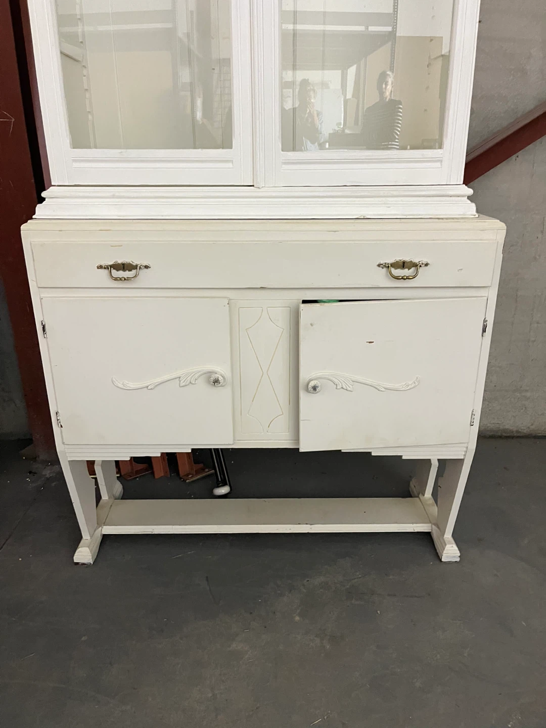 Antique White China Cabinet