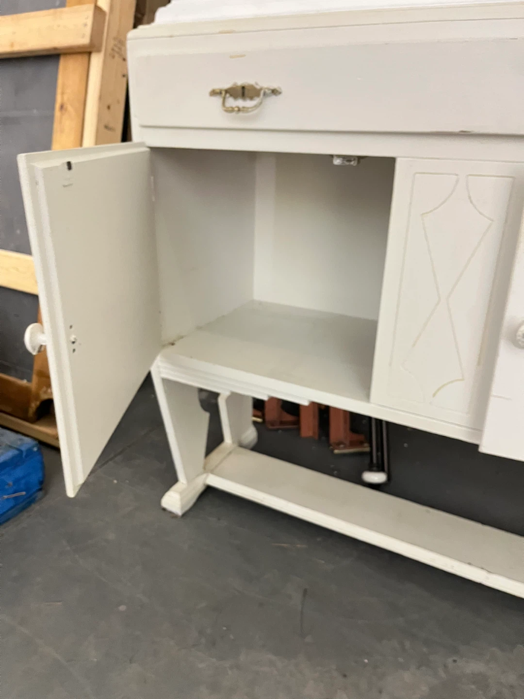 Antique White China Cabinet - photo 2