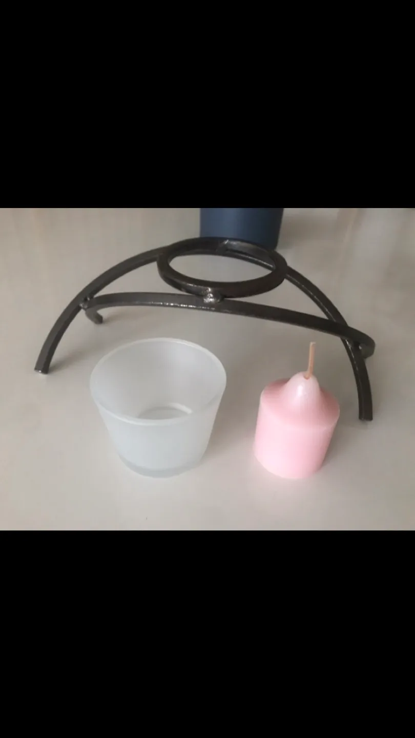 Candle Holder- Wrought-iron & Glass ✨FREE: Scented Votive* image indicator(3)