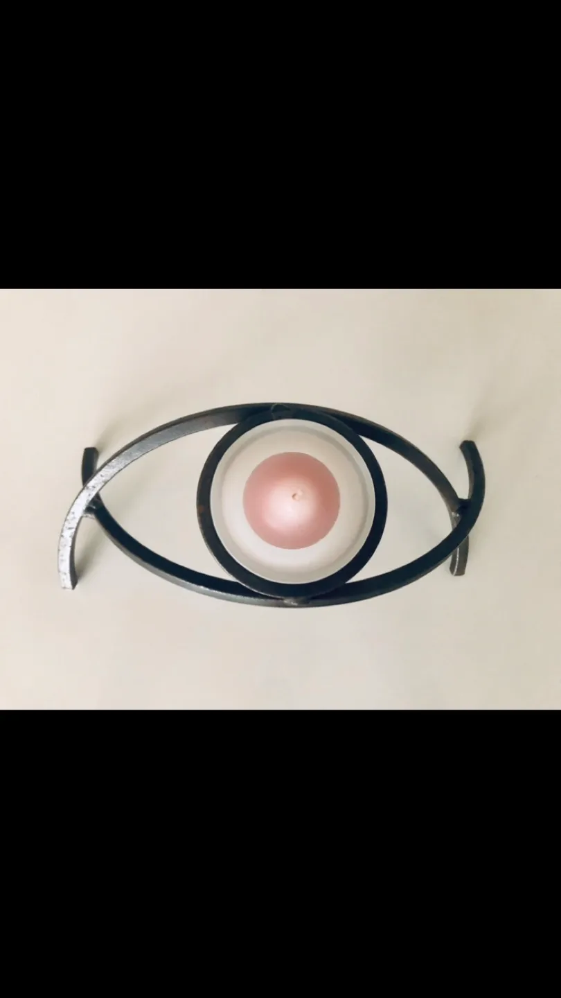 Candle Holder- Wrought-iron & Glass ✨FREE: Scented Votive* image indicator(4)