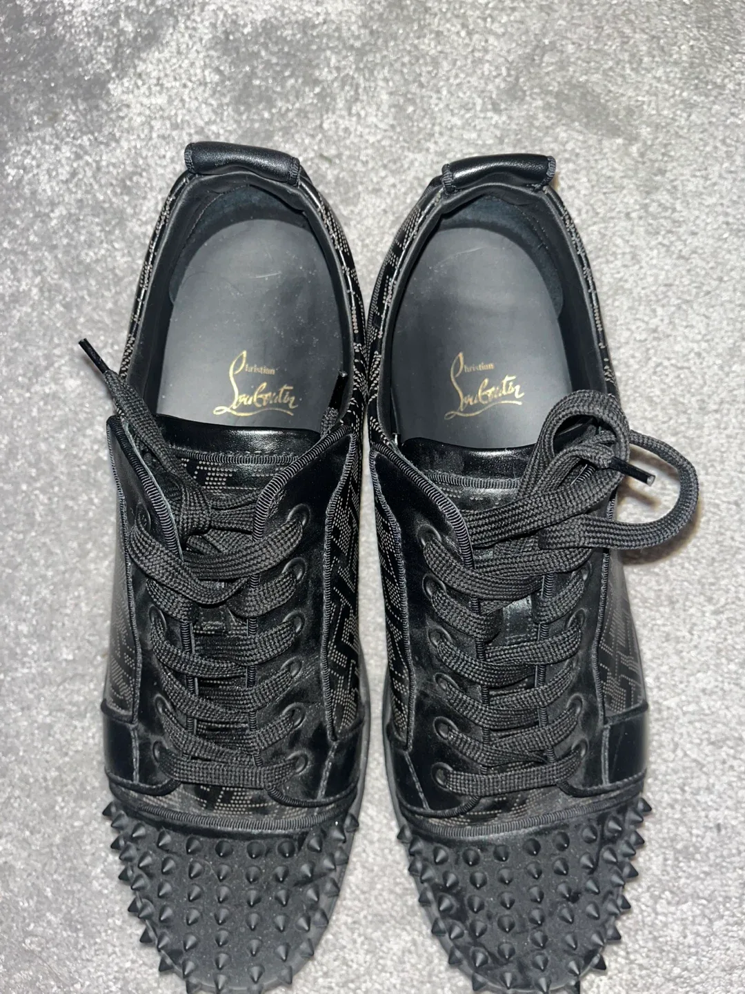 Christian Louboutin Black Spiked Sneakers thumbnail
