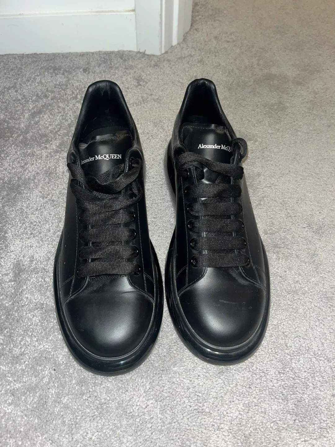 Alexander McQueen Black Leather Sneakers thumbnail