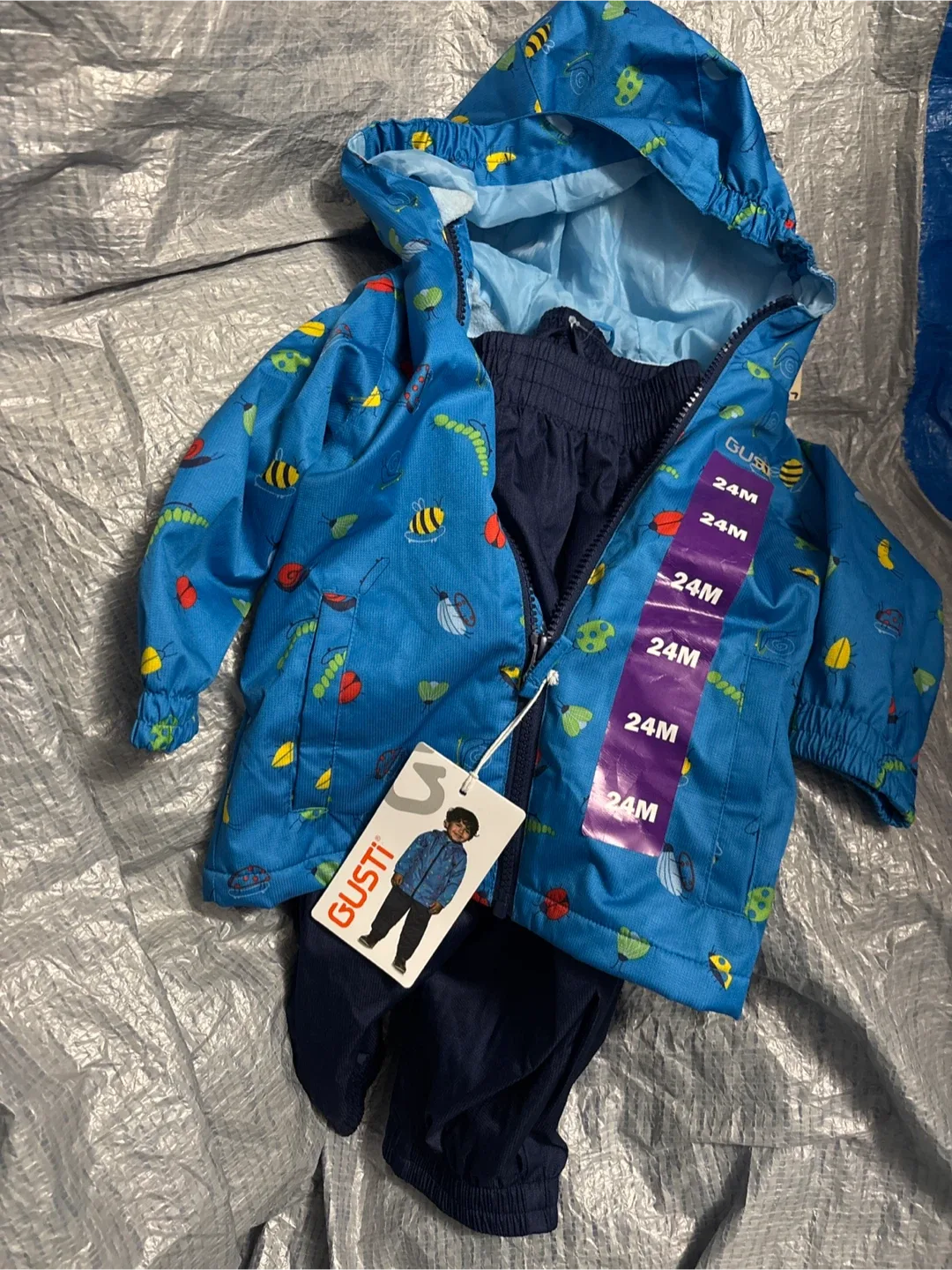 Gusti 24M Blue Rain Jacket & Pants Set - New thumbnail