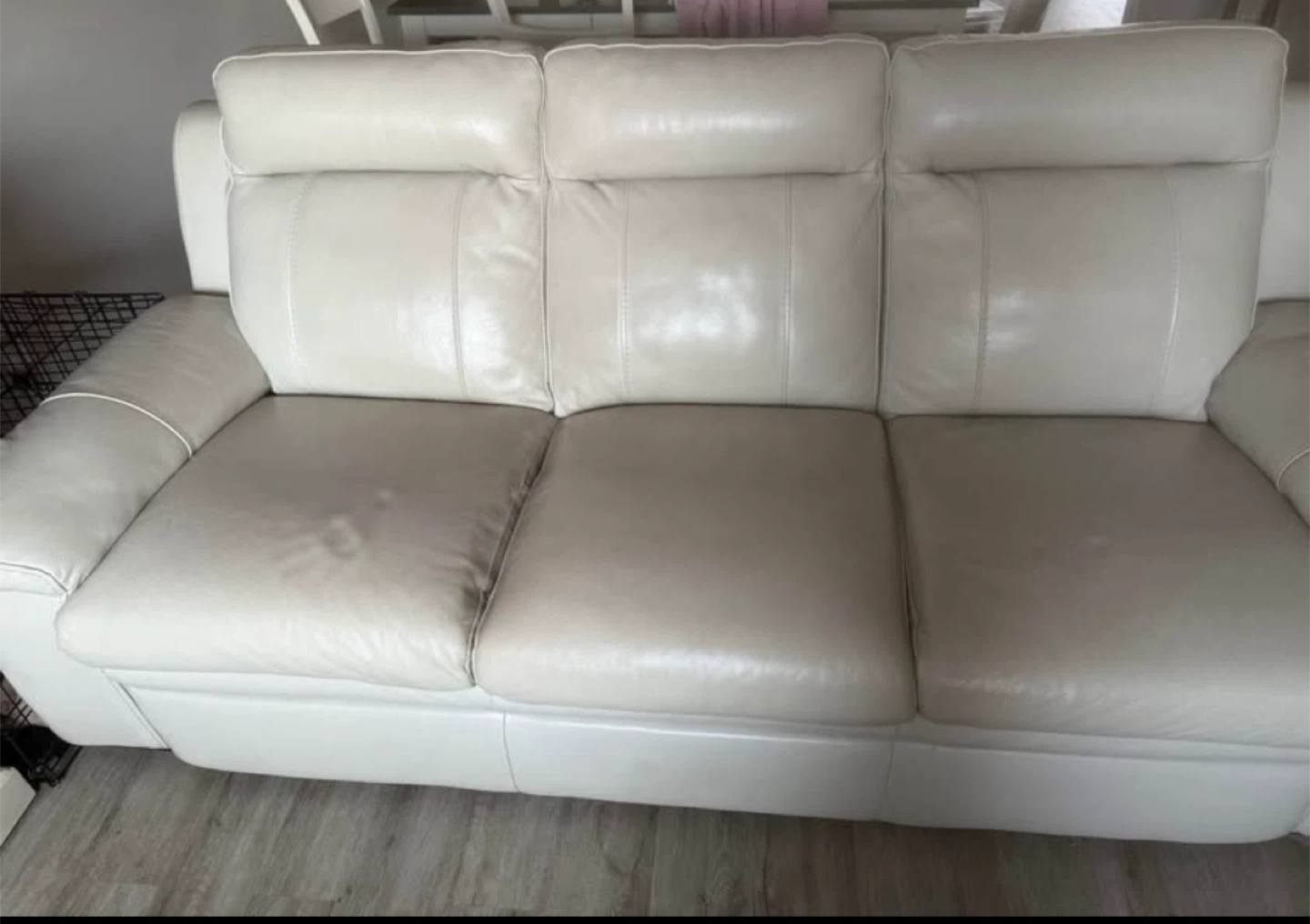 Leather loveseat and sofa