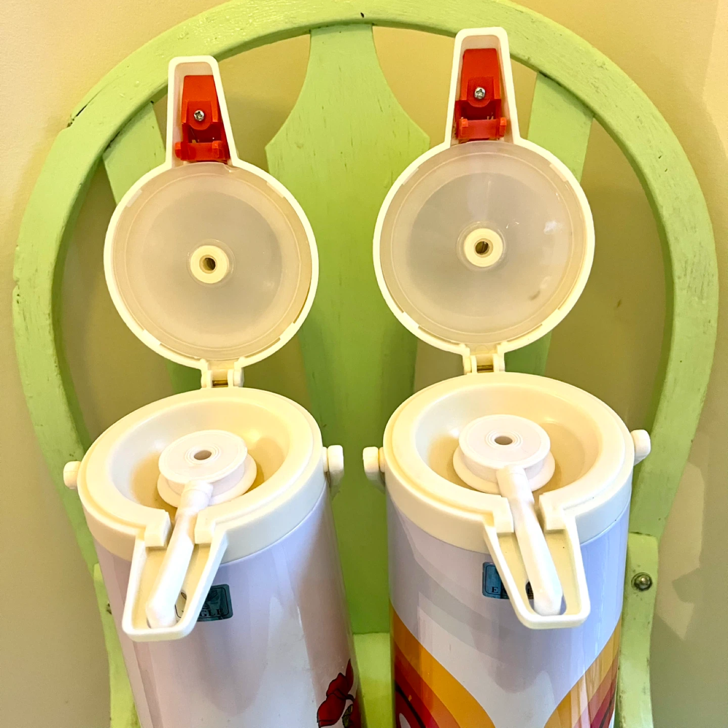 2 RETRO Eagle brand Vintage Air Pot Pump Drink Dispensers - photo 3